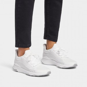 Fitflop Vitamin Ffx Knit Sports Sneakers Dames Wit | NL-XKQ-436097