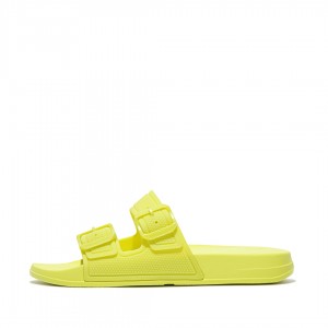 Fitflop Iqushion Rubber Tpu Slides Badslippers Dames Lichtgroen | NL-ANS-430871